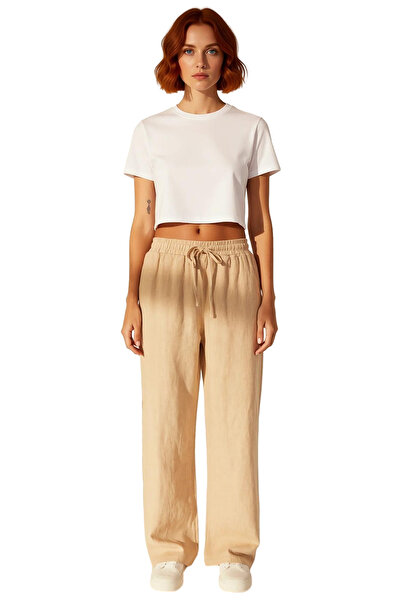 PayBuy Moda femei Pantaloni de in cu talie înaltă cu picioare largi Casual Elegance Weekend Summer