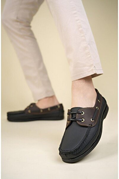 Liarca All Genuine Leather Guaranteed Comfortable Casual Loafer Boat Style Comfortable Men's Orthopedic Sole Shoes
