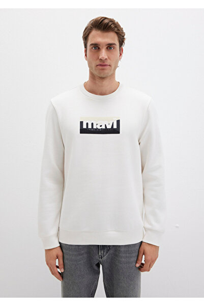 Mavi Logo Printed Ecru Sweatshirt 0S10203-70057