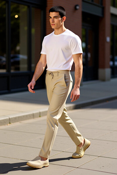 PayBuy Men's Fashion Slim Fit Pipe Leg Pants Regular Boy Daily Combinations Weekend Use