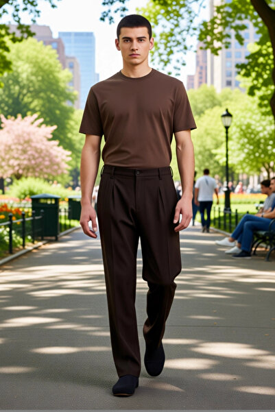 PayBuy Men's Fashion Baggy Fit Pipe Leg Pants Plain Pattern Daily Use Combinations