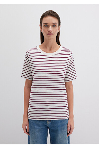 Mavi Claret Red Striped Regular Fit T-shirt - 1611653 -88108