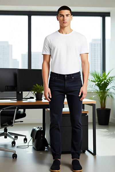 PayBuy Ανδρικό τζιν παντελόνι Jogger μόδας κανονικό αγόρι κανονική μέση βαμβακερή καθημερινή χρήση Εποχιακή χρήση