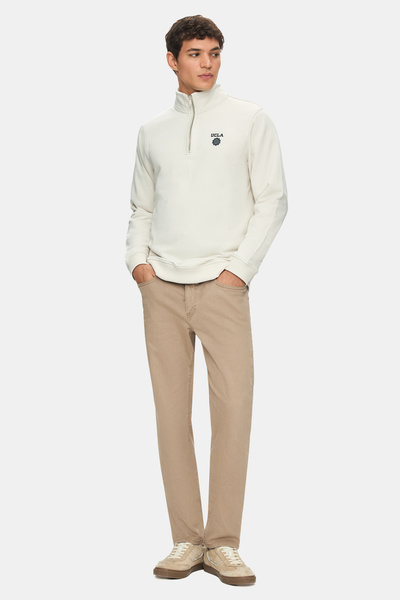 UCLA Ανδρικό φούτερ LEON με μισό φερμουάρ με τύπωμα ψηλός λαιμός Standard Fit