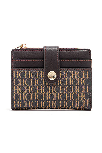 chch Classic Color-Block Square Fold Wallet Snap Closure Design Lightweight Women's Card Holder