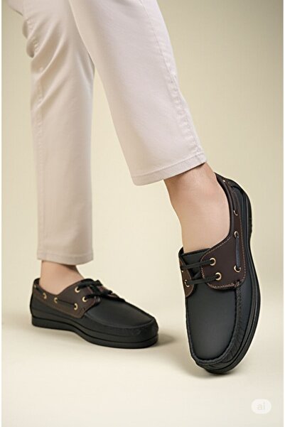 Liarca All Genuine Leather Guaranteed Comfortable Casual Loafer Boat Style Comfortable Men's Orthopedic Sole Shoes