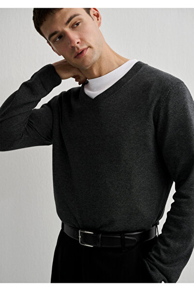 Mavi Kašmírový antracitový svetr Slim Fit / Slim Fit 0710188 -80023