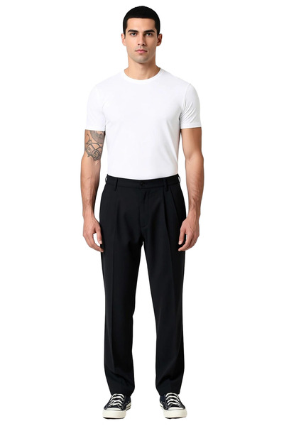 PayBuy Men's Fashion Baggy Fit Pipe Leg Pants Plain Pattern Daily Use Combinations