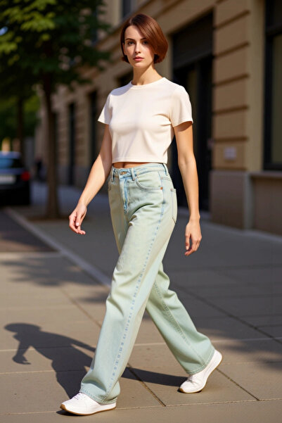 PayBuy Moda femei talie înaltă pantaloni lungi din bumbac stil casual Utiliza...