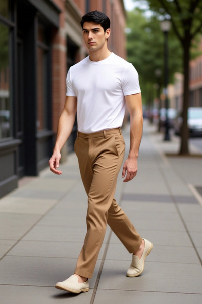 PayBuy Чоловічі модні брюки-чіно з вузькими штанинами, італійський крій, для повсякденного та ділового стилю