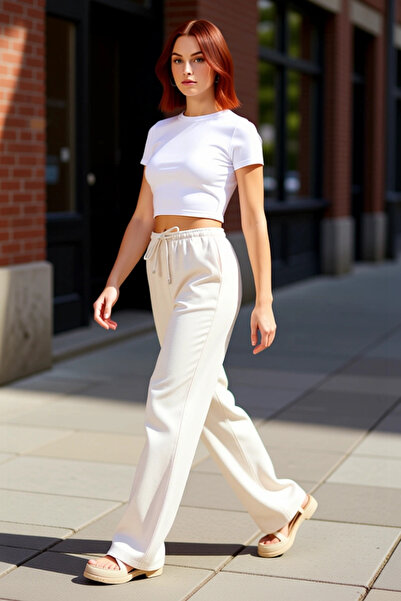 PayBuy Moda femei Pantaloni casual cu picioare late Culoare Regular Boy Summe...