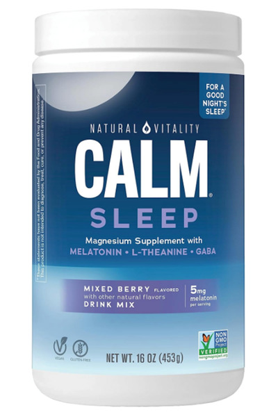 Natural Vitality Calm Magnesium Citrate, Aid Drink Mix, GABA, Aid, Vegan, Glu...