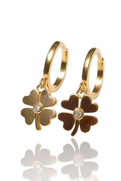 Hakan Güler Kuyumculuk 14 Ayar Altın Yonca Model Küpe