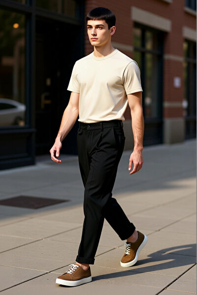 PayBuy Men's Fashion Slim Fit Pipe Leg Trousers Ideal Choice for Daily Wear Summer