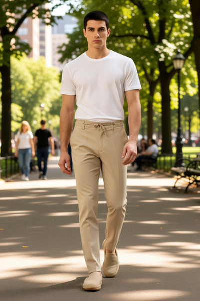 PayBuy Men's Fashion Slim Fit Pipe Leg Pants Regular Boy Daily Combinations Weekend Use