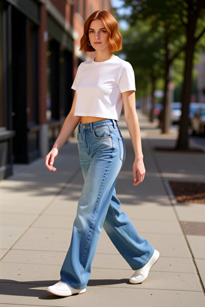 PayBuy سراويل جينز طويلة الساق واسعة للنساء من القطن، مجموعات يومية للاستخدام...