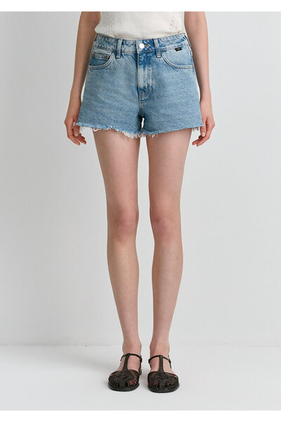 Mavi Rosie 90lar Gölgeli Indigo Mavisi Jean Şort 1447487078