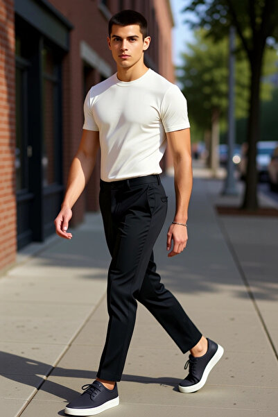 PayBuy Men's Fashion Chino Pants Pipe Leg Slim Fit Italian Cut Daily and Business Life Use