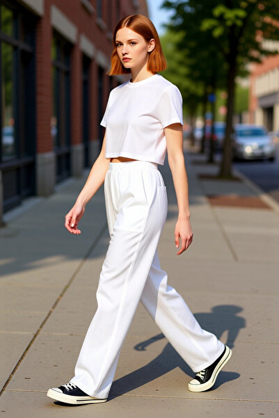 PayBuy Moda pentru femei Pantaloni de in cu talie înaltă cu picioare largi Locul unde se întâlnesc stilul de vară