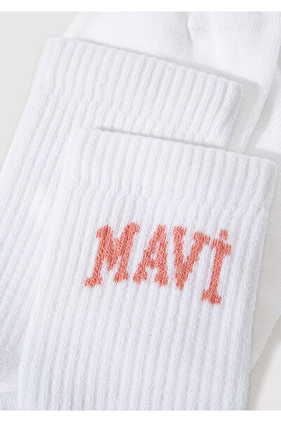Mavi Logo Detailed White Socks 1912726 -620