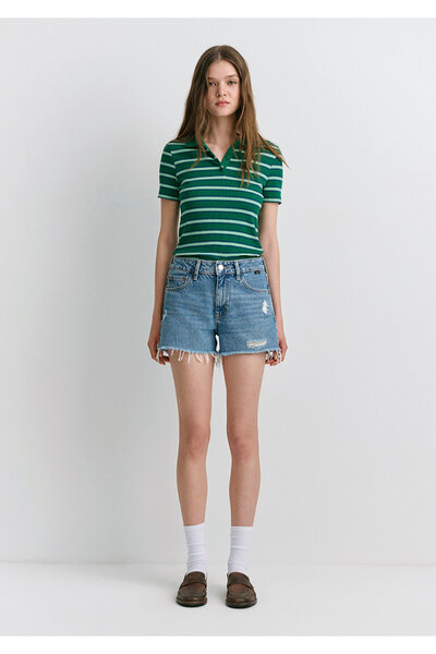 Mavi Rosie 90lar Yırtıklı Açık Mavi Jean Şort 1447487077