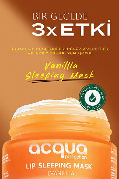 Acqua Perfection Lip Sleeping Mask Vanilla | Onarıcı & Canlandırıcı & Pürüzsüzleştirici Dudak Maskesi