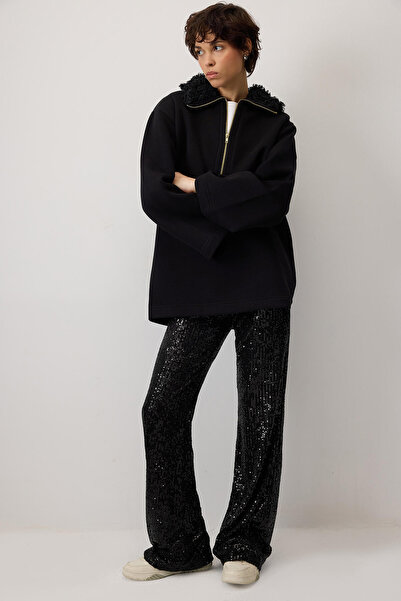 Touché Privé Hanorac cu guler de blană