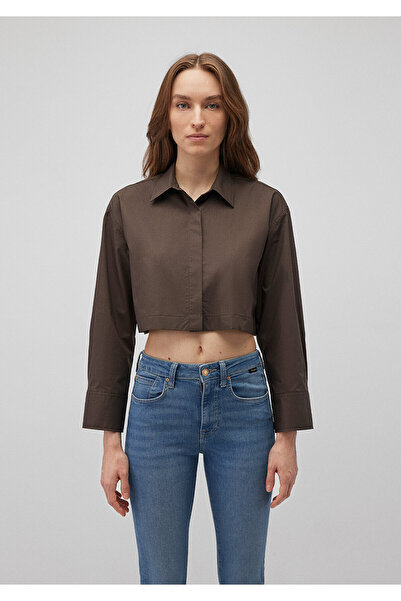 Mavi Καφέ Crop πουκάμισο - Loose Fit 1210866 -71545