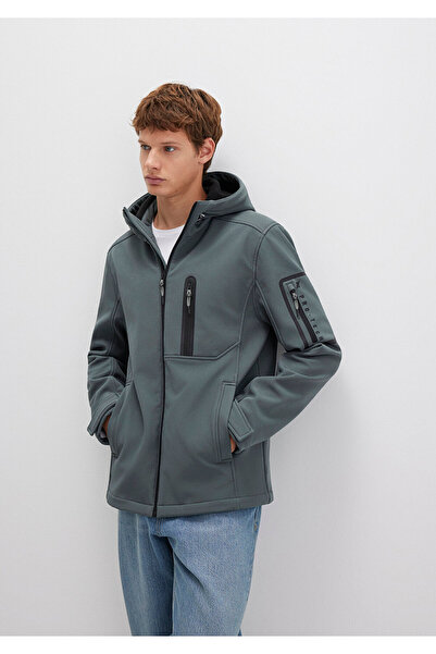 Mavi Water Repellent K Hooded Green Scuba Jacket S Slim Fit / Slim Fit 0110264-71598