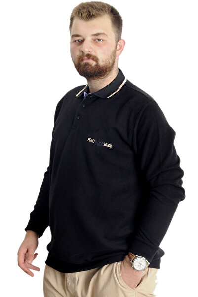 ModeXL Mode XL Plus Size Ανδρικό ιδρώτα Polo Thessaloniki mode 23448 Μαύρο