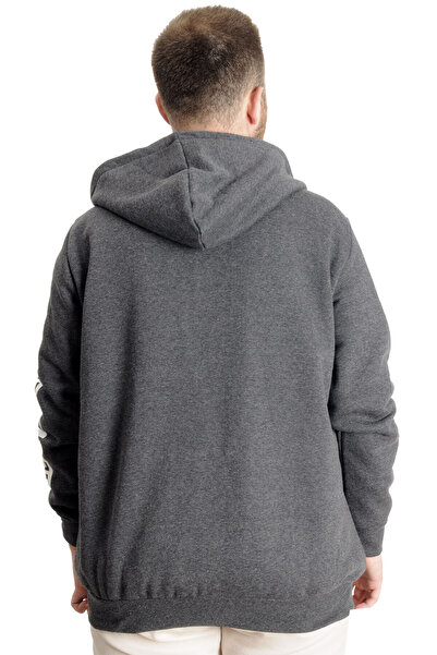 ModeXL Men's Hooded Oversized Sweatshirt - New Breed 23544 Antramelange