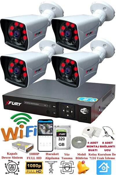 FURY 4 Kameralı 5mp Lensli 1080P 2mp Görüntü 6 Atom Gece Görüşlü FullHd Güven...
