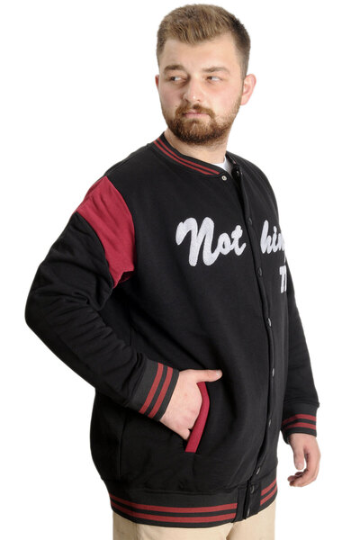 ModeXL Men's College Coat - Plus Size, Black, Nothing 23630