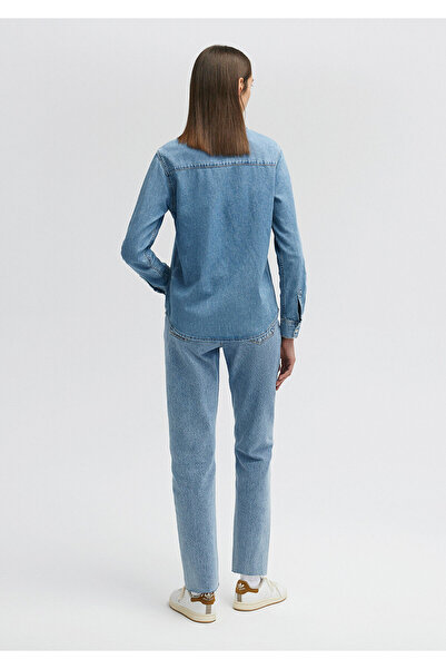 Mavi Merida All Blue IndiGo Si Jean košile - Vypasovaný střih 1210662 -86492