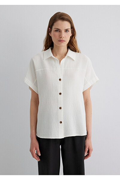 Mavi Textured Ecru Shirt Loose Fit / Loose Relaxed Cut 1210758 -70057