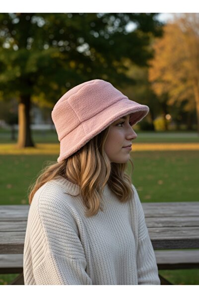Kitti 9-15 Yaş Kız Çocuk Peluş Şapka - Pudra