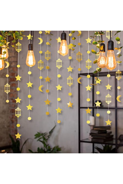 Laravel 5 Packs - Eid Mubarak Star Moon Lantern Ramadan Garland Hanging Ramadan Decoration Hanging Ornaments