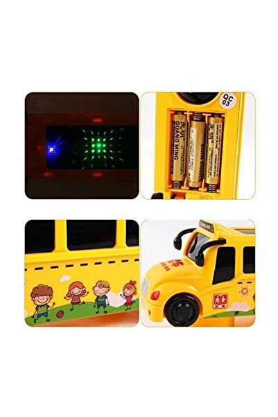 Brother Toys 3D Lighted School Bus Sound Friction Toy Bus 15.5 cm