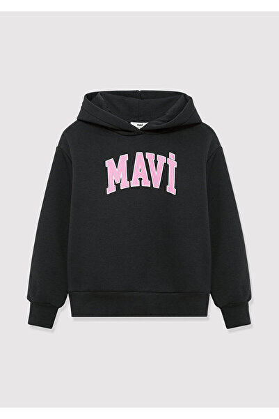 Mavi Logo Printed Hooded Anthracite Sweatshirt7610035-70087