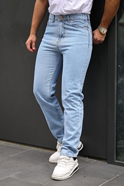 comstar Men's Loose Wide Leg Basic B.Blue Baggy Jeans