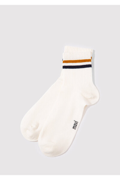 Mavi White Socks - Stripe Detailed, Model0911342-70007