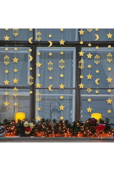 Laravel 5 Packs - Eid Mubarak Star Moon Lantern Ramadan Garland Hanging Ramadan Decoration Hanging Ornaments