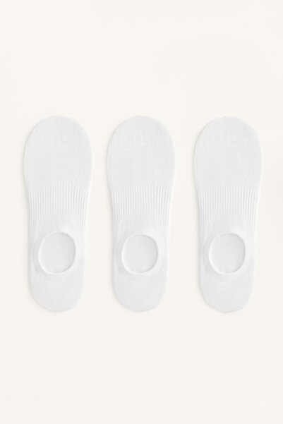 Oysho 3 pairs of high cut cotton blend invisible sports socks