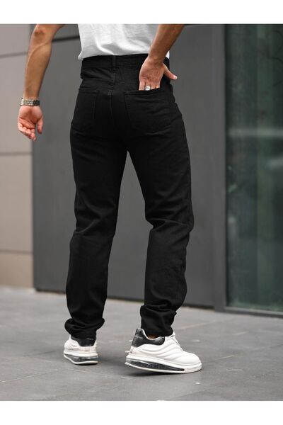 comstar Men's Loose Wide Leg Basic Black Baggy Jeans