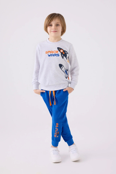 Rolypoly Boy's Gray Tracksuit Set