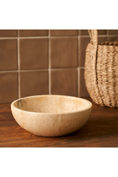 Bella Maison Ephesus Traverten Dekoratif Kase Naturel (20x7 cm)