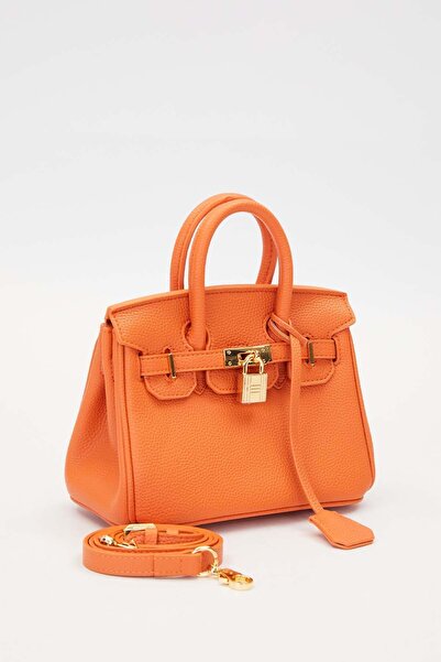Levidor Square Handbag with Orange Accessory Detail