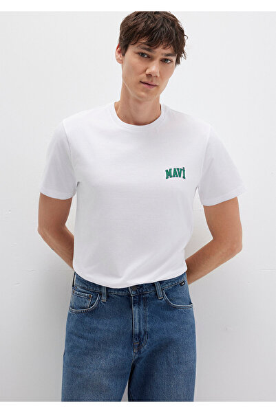Mavi Logo Printed White T-Shirt Regular Fit / Normal Cut 0611714-620