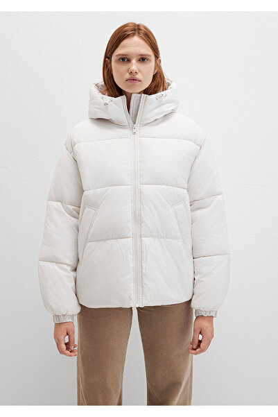 Mavi Hooded White Puffer Coat 1110199 -83746