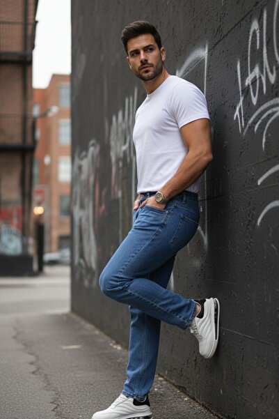 comstar Men's Bagy Loose and Comfortable Fit Jeans Trousers